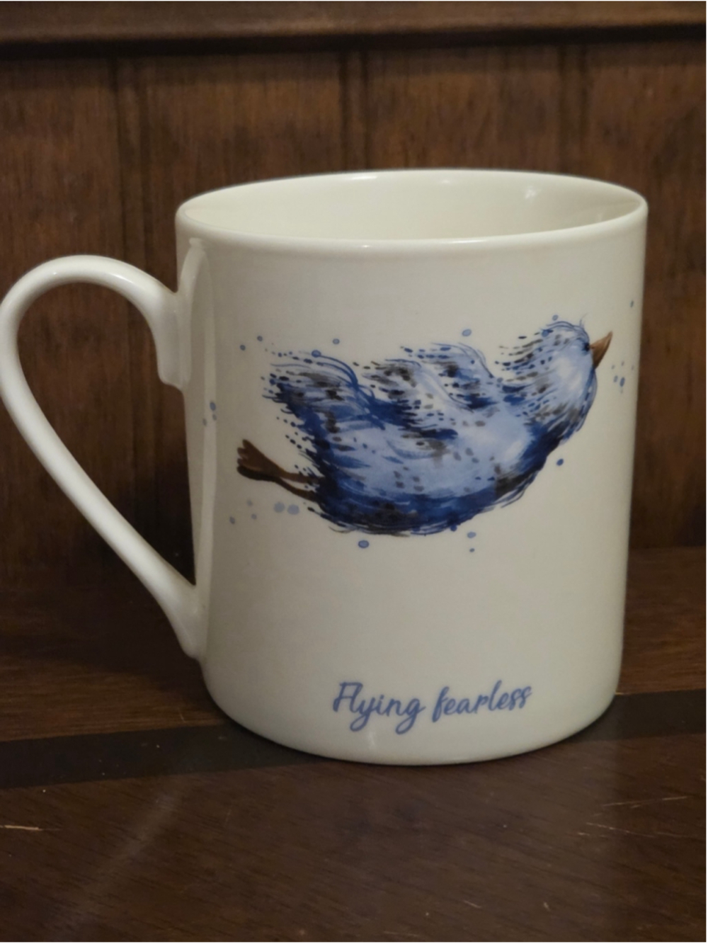 Jellycat White Mug Blue Bird Illustration Flying Fearleas Retired